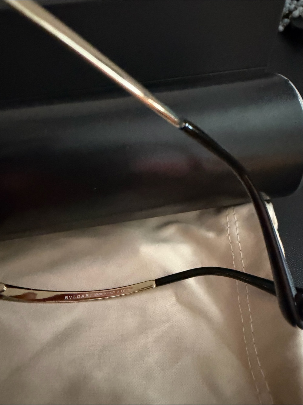 Bulgari Black and Gold Cat-Eye Women's Sunglasses - Picture 11 of 12